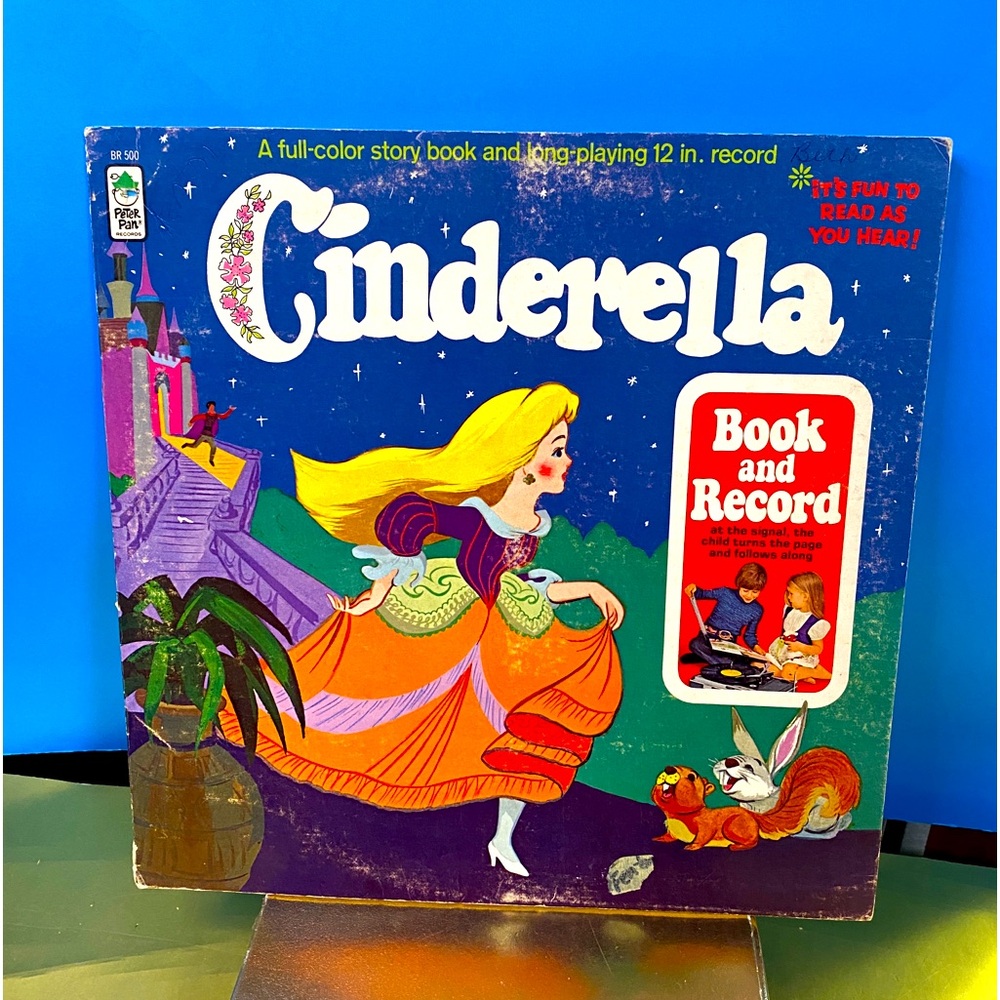 Cinderella Vintage 1971 Peter Pan Vinyl 12” Record And Read Along Storybook